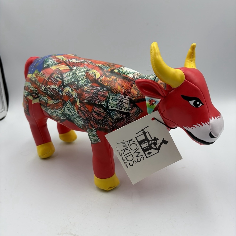 2002 Cow Parade‎ Plush Laughing Cow USA Kows For Kids Parade Special Event HTF